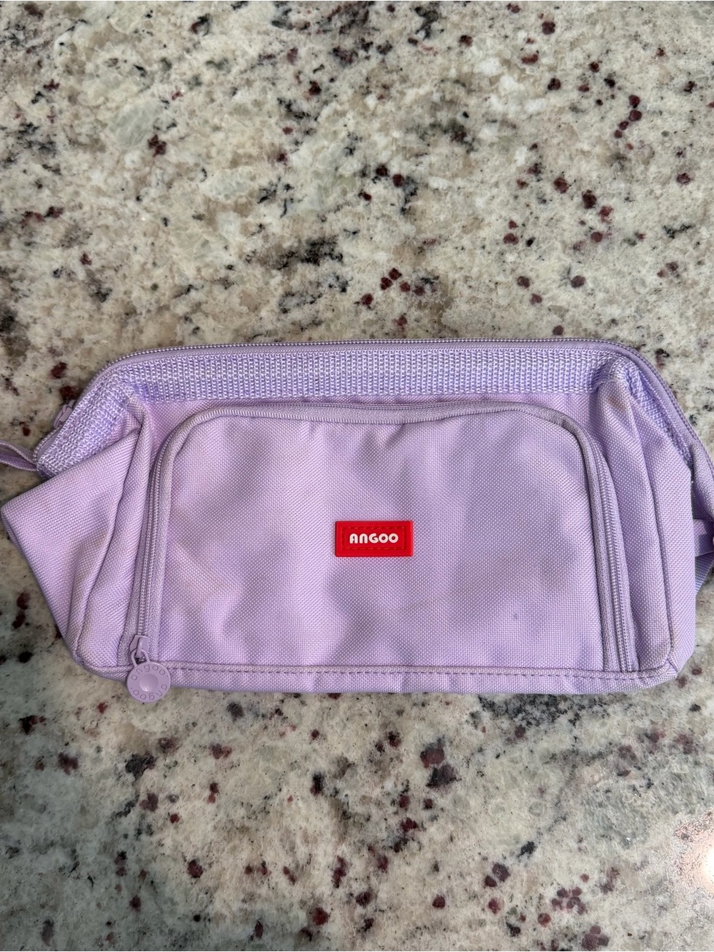 Angoo Large Capacity Canvas Pencil Case - Purple